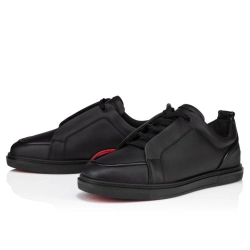 Fake Christian Louboutin Jimmy Sneakers Men Calf Leather And Nappa Leather Black