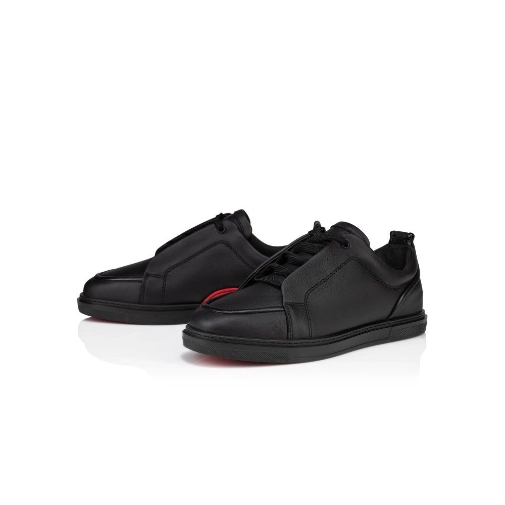 Fake Christian Louboutin Jimmy Sneakers Men Calf Leather And Nappa Leather Black