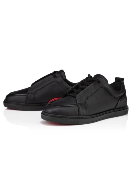 Fake Christian Louboutin Jimmy Sneakers Men Calf Leather And Nappa Leather Black