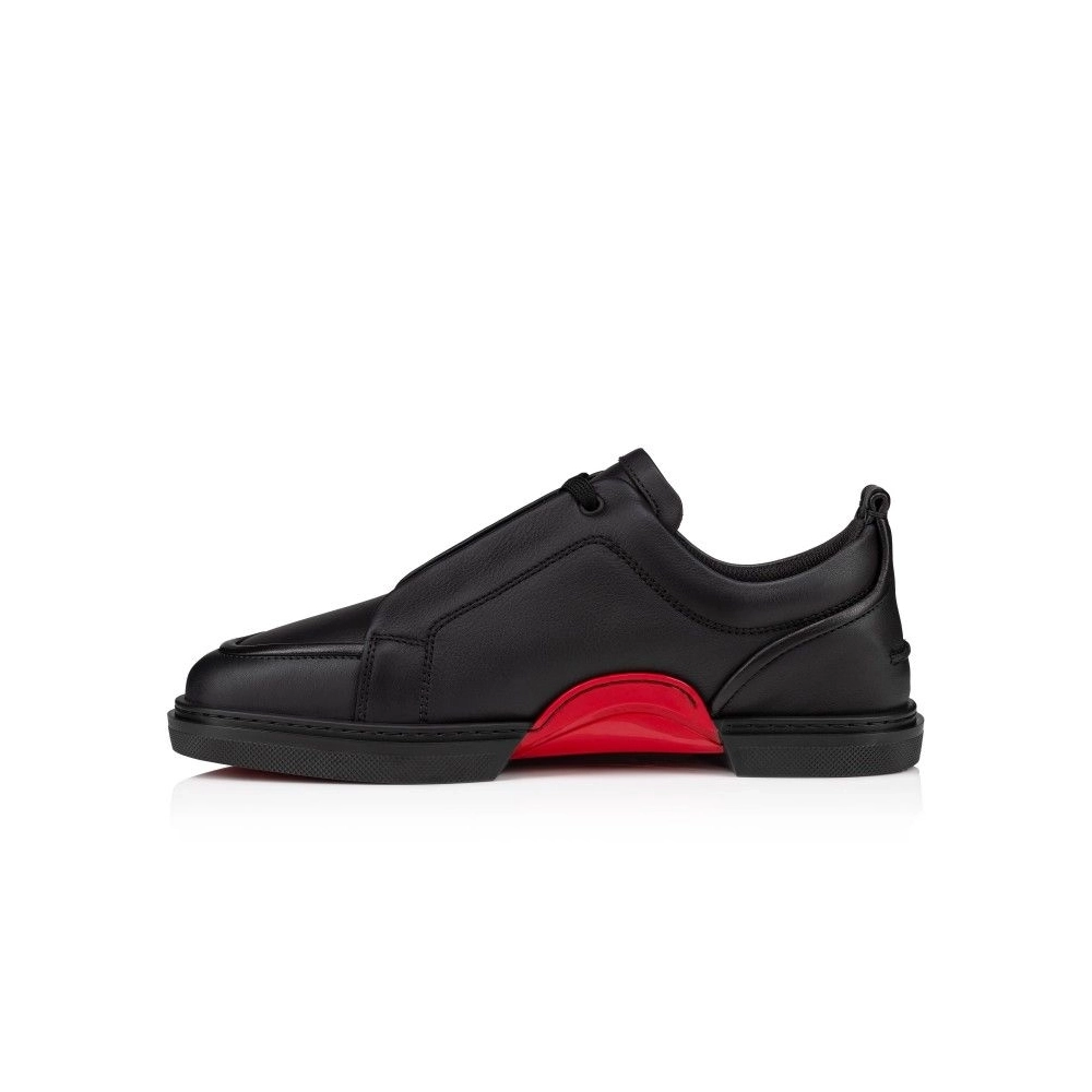 Fake Christian Louboutin Jimmy Sneakers Men Calf Leather And Nappa Leather Black