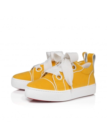 Knockoff Christian Louboutin Toy Toy Man Sneakers Sponge Cotton And Patent Calf Leather Pollen