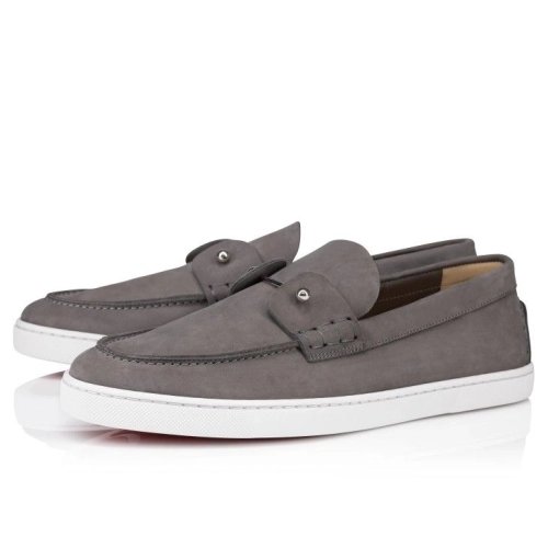 Replica Christian Louboutin Chambeliboat Boat Reversed Nubuck Leather Smoky