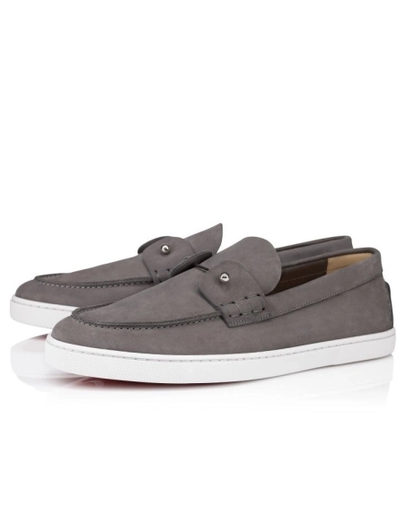 Replica Christian Louboutin Chambeliboat Boat Reversed Nubuck Leather Smoky