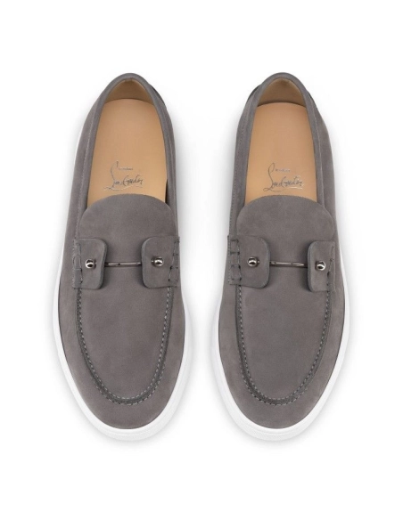Replica Christian Louboutin Chambeliboat Boat Reversed Nubuck Leather Smoky