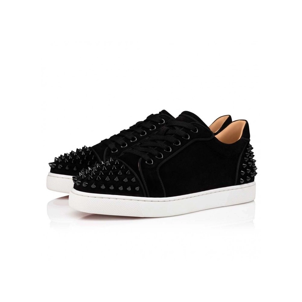 Discount Christian Louboutin Vieira 2 Sneakers Veau Velours Black Sale Online