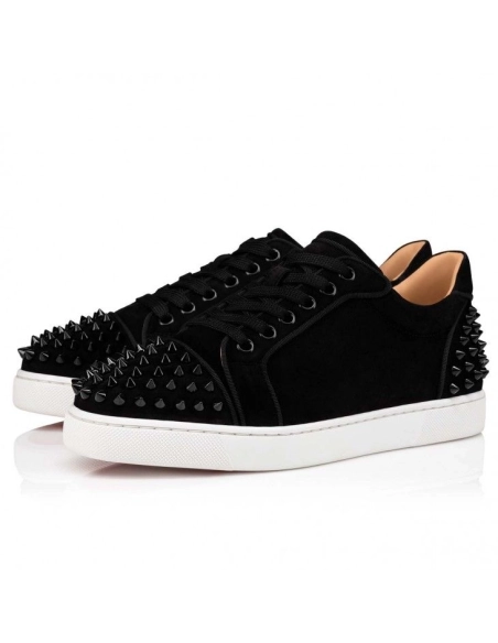 Discount Christian Louboutin Vieira 2 Sneakers Veau Velours Black Sale Online