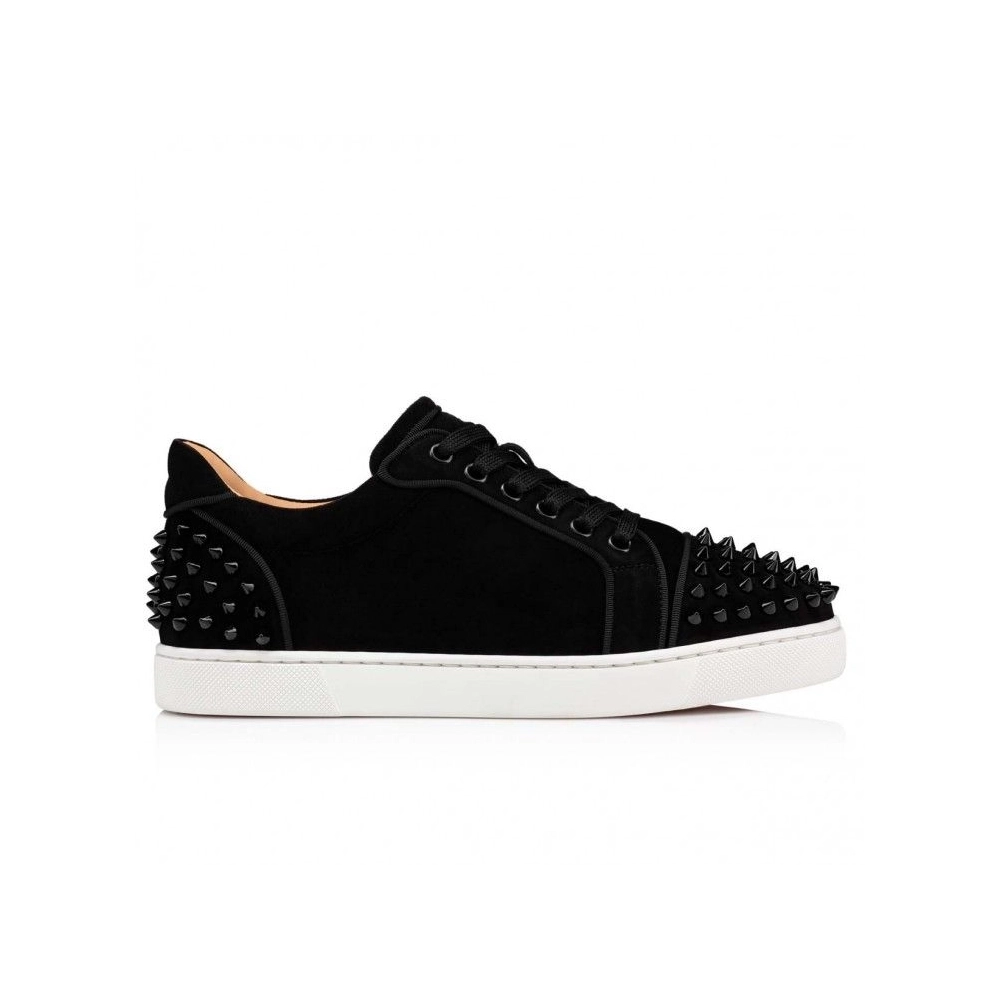 Discount Christian Louboutin Vieira 2 Sneakers Veau Velours Black Sale Online
