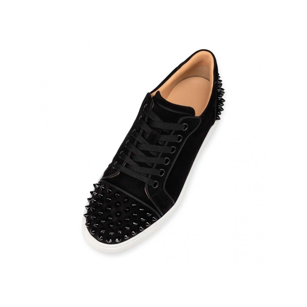 Discount Christian Louboutin Vieira 2 Sneakers Veau Velours Black Sale Online