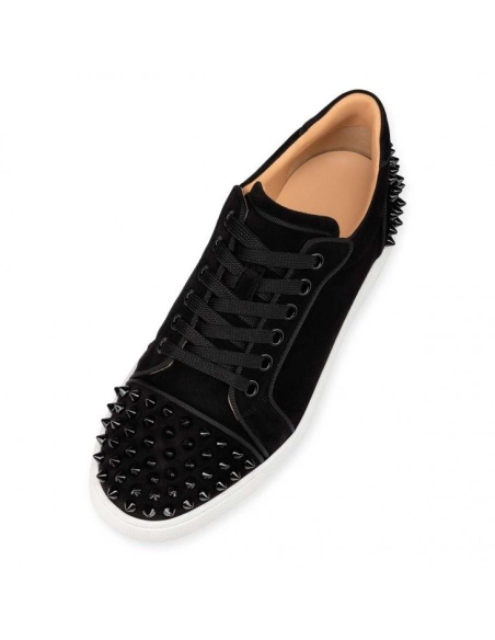 Discount Christian Louboutin Vieira 2 Sneakers Veau Velours Black Sale Online