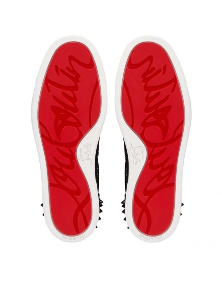 Discount Christian Louboutin Vieira 2 Sneakers Veau Velours Black Sale Online