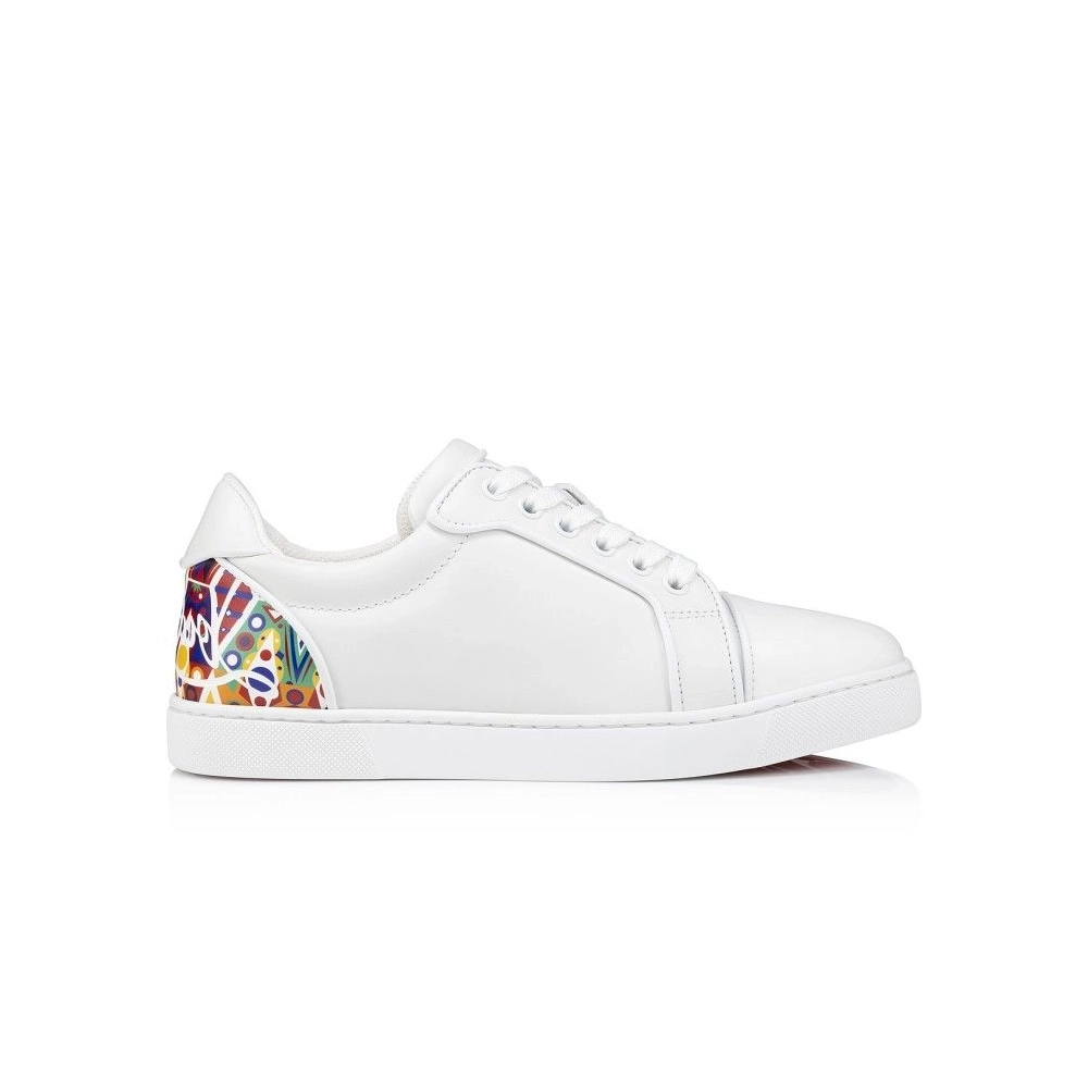 Discount Christian Louboutin Fun Vieira Sneakers Men Calf Leather And Rubber White Outlet