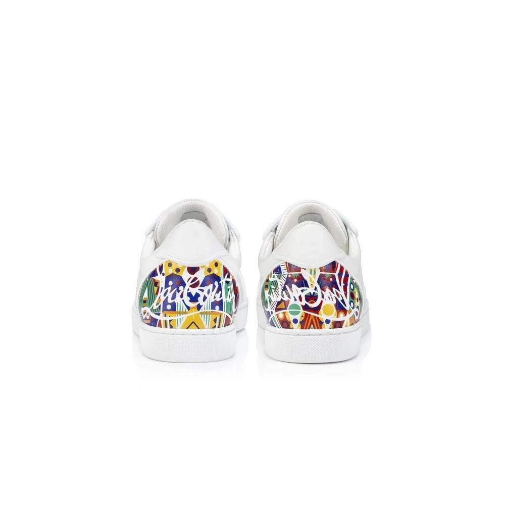 Discount Christian Louboutin Fun Vieira Sneakers Men Calf Leather And Rubber White Outlet