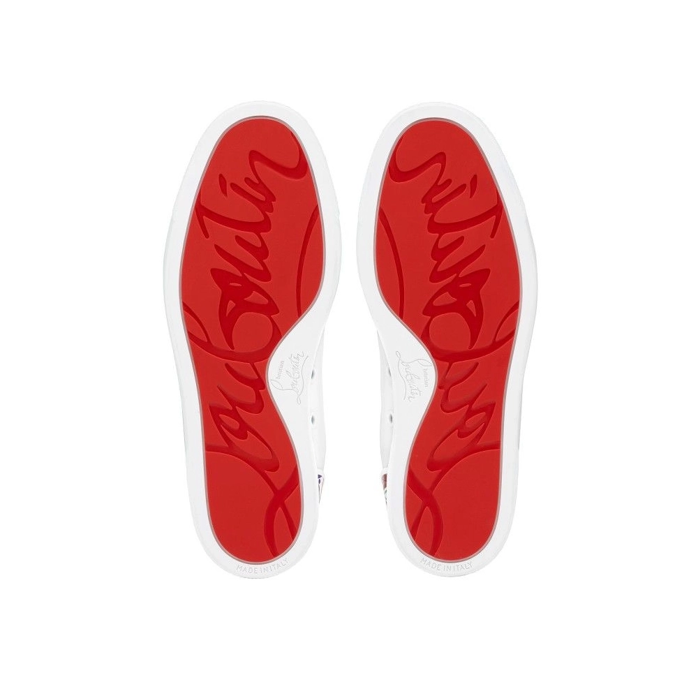 Discount Christian Louboutin Fun Vieira Sneakers Men Calf Leather And Rubber White Outlet