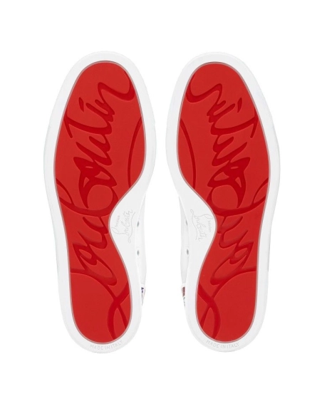 Discount Christian Louboutin Fun Vieira Sneakers Men Calf Leather And Rubber White Outlet