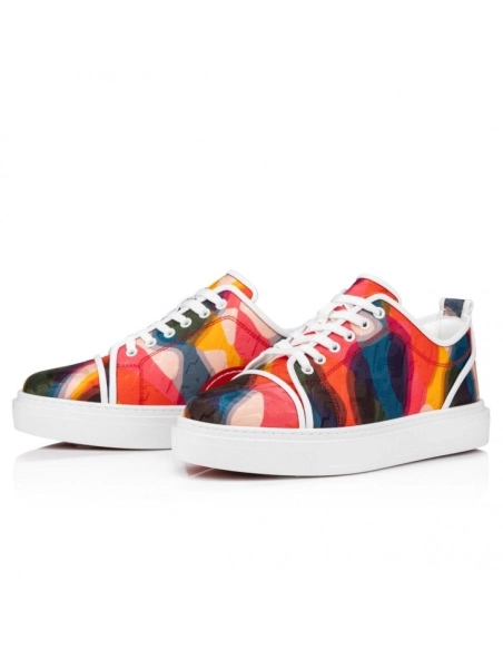 Fake Christian Louboutin Adolon Junior Sneakers Nylon Cl Varsity Illusion And Nappa Leather Multicolor, Knockoff CL Shoes