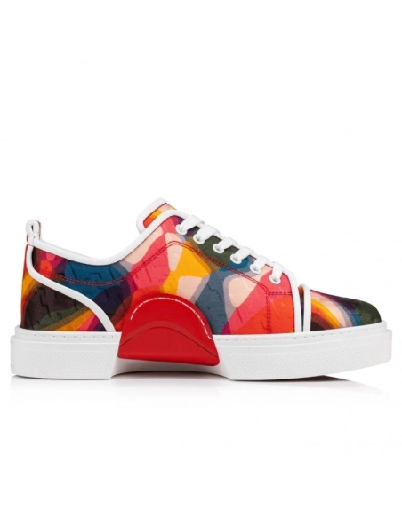 Fake Christian Louboutin Adolon Junior Sneakers Nylon Cl Varsity Illusion And Nappa Leather Multicolor, Knockoff CL Shoes