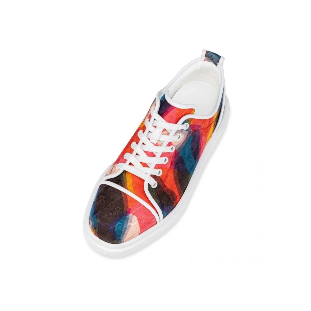 Fake Christian Louboutin Adolon Junior Sneakers Nylon Cl Varsity Illusion And Nappa Leather Multicolor, Knockoff CL Shoes