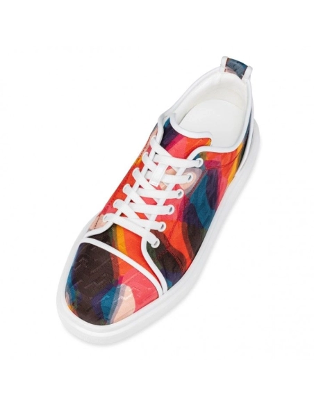 Fake Christian Louboutin Adolon Junior Sneakers Nylon Cl Varsity Illusion And Nappa Leather Multicolor, Knockoff CL Shoes
