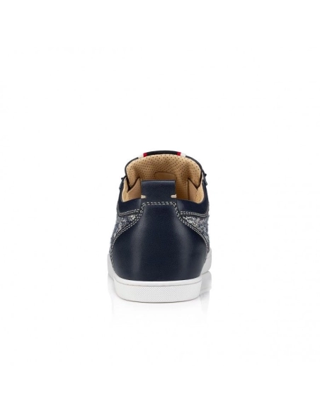 Fake Christian Louboutin F.A.V Fique A Vontade Sneakers Wool And Calf Leather Navy, Replica CL Shoes