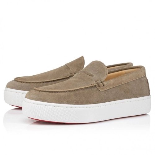 Replica Christian Louboutin Paqueboat Boat Shoes Calf leather Saharienne, Knockoff Christian Louboutin Shoes