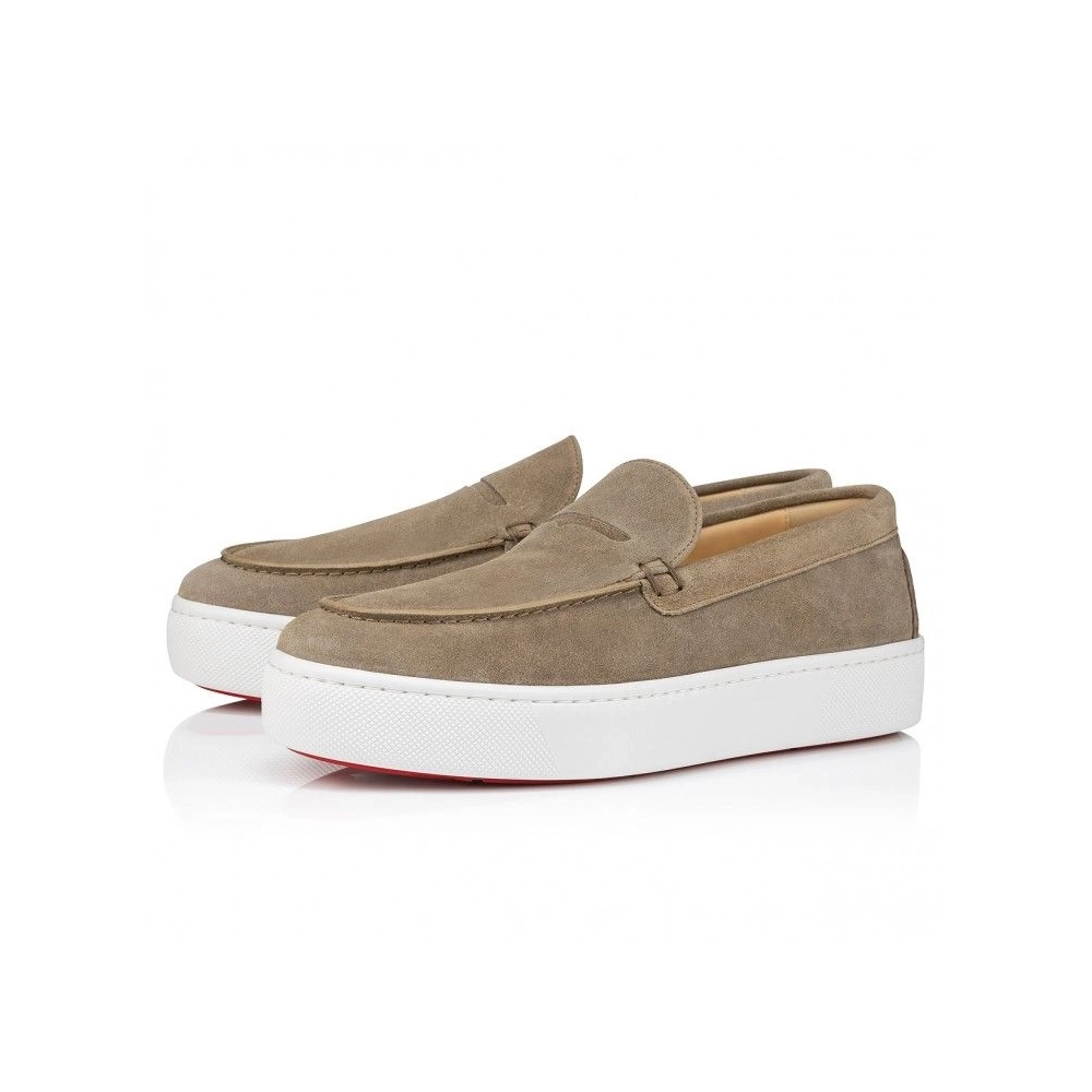 Replica Christian Louboutin Paqueboat Boat Shoes Calf leather Saharienne, Knockoff Christian Louboutin Shoes