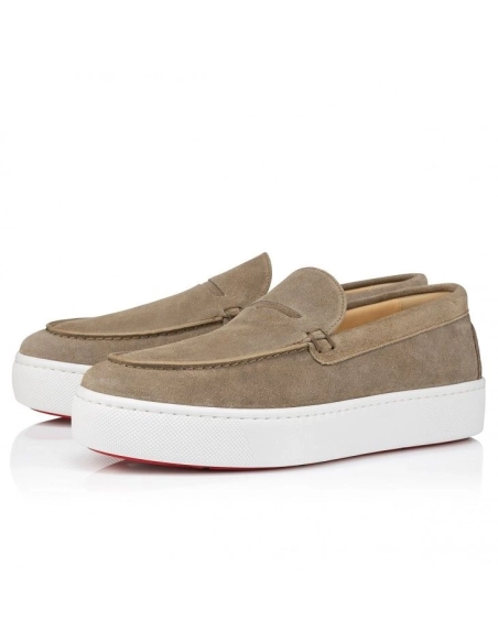 Replica Christian Louboutin Paqueboat Boat Shoes Calf leather Saharienne, Knockoff Christian Louboutin Shoes