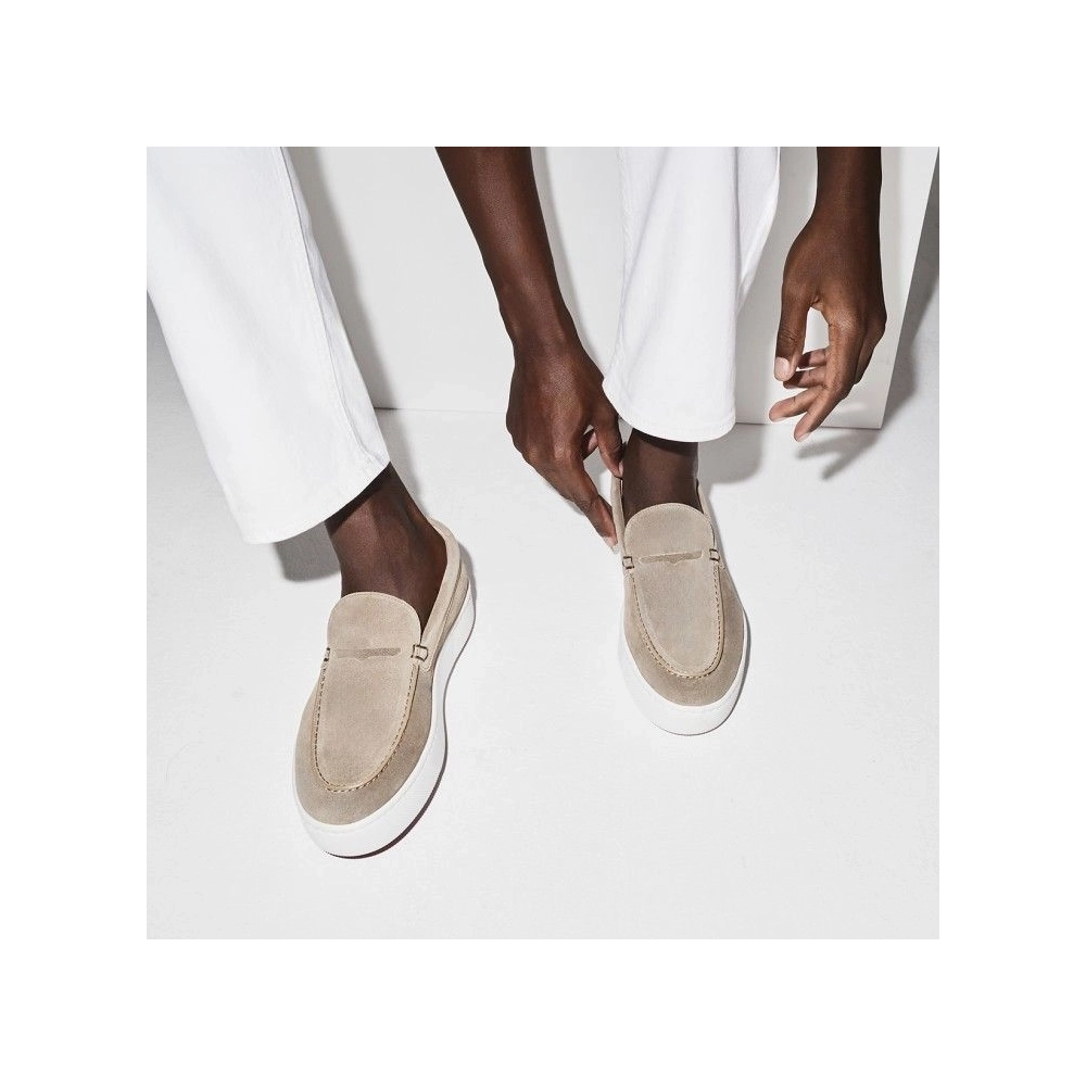 Replica Christian Louboutin Paqueboat Boat Shoes Calf leather Saharienne, Knockoff Christian Louboutin Shoes