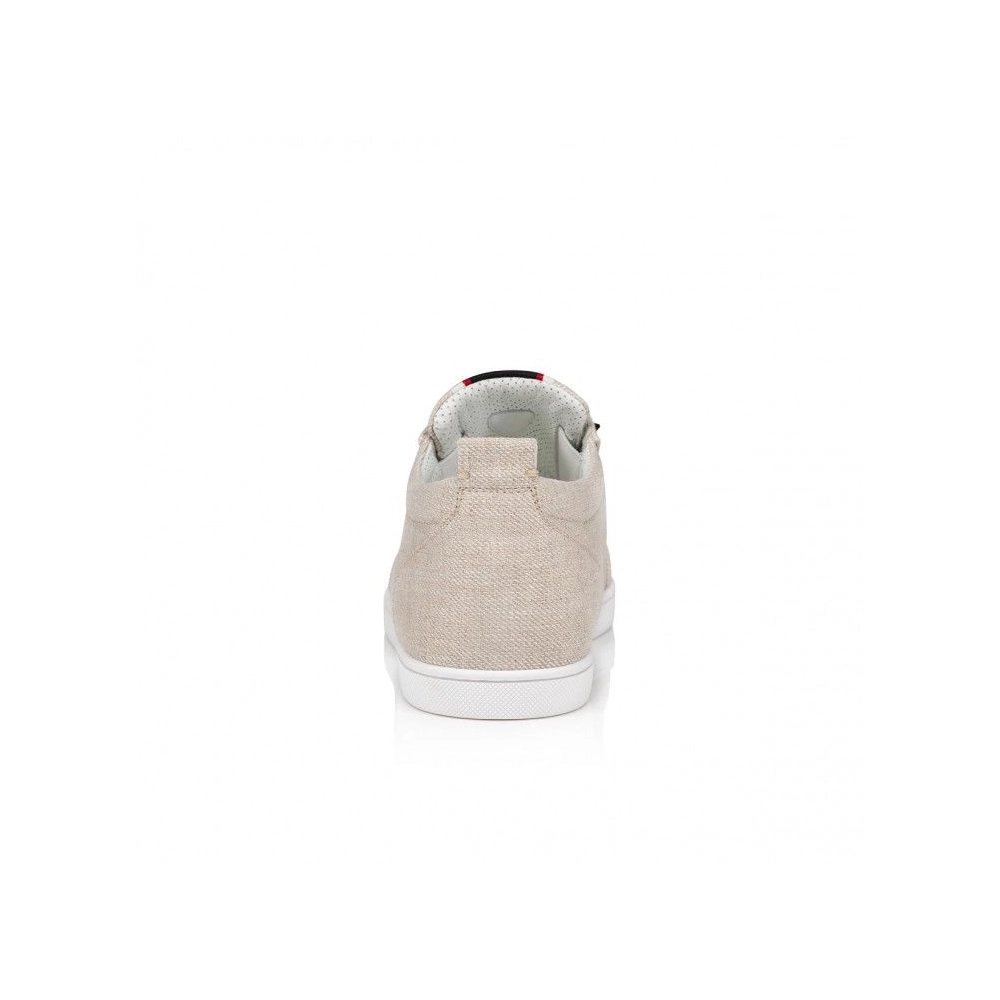 Cheap Christian Louboutin F.A.V Fique A Vontade Slip-On Sneakers Country Linen Albatre Outlet Sale, Discount CL Shoe
