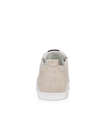 Cheap Christian Louboutin F.A.V Fique A Vontade Slip-On Sneakers Country Linen Albatre Outlet Sale, Discount CL Shoe
