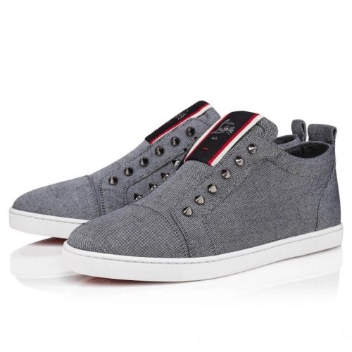 Replica Christian Louboutin F.A.V Fique A Vontade Slip-On Sneakers Country Linen Smoky, Replica CL Shoes