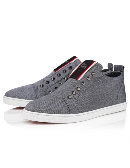 Replica Christian Louboutin F.A.V Fique A Vontade Slip-On Sneakers Country Linen Smoky, Replica CL Shoes