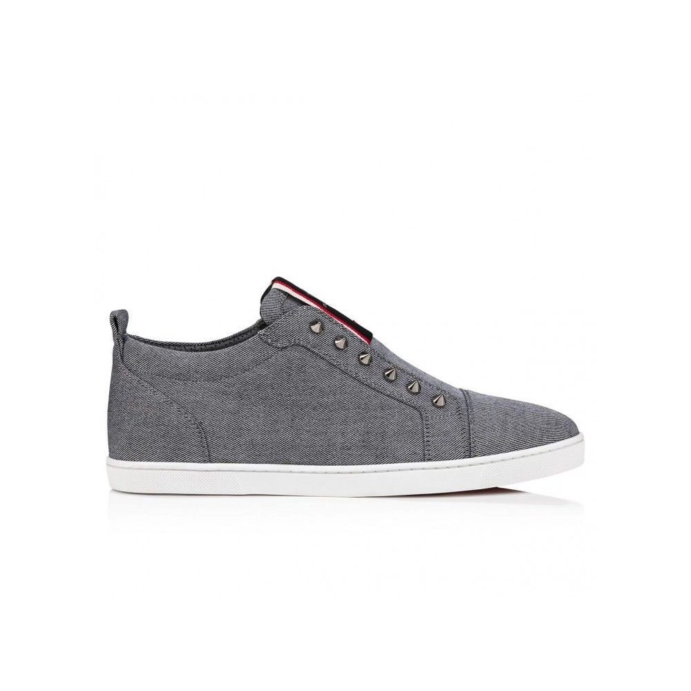 Replica Christian Louboutin F.A.V Fique A Vontade Slip-On Sneakers Country Linen Smoky, Replica CL Shoes