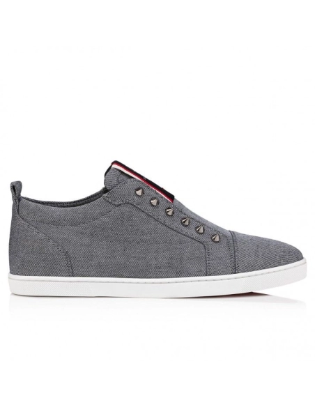 Replica Christian Louboutin F.A.V Fique A Vontade Slip-On Sneakers Country Linen Smoky, Replica CL Shoes