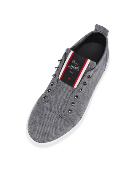 Replica Christian Louboutin F.A.V Fique A Vontade Slip-On Sneakers Country Linen Smoky, Replica CL Shoes