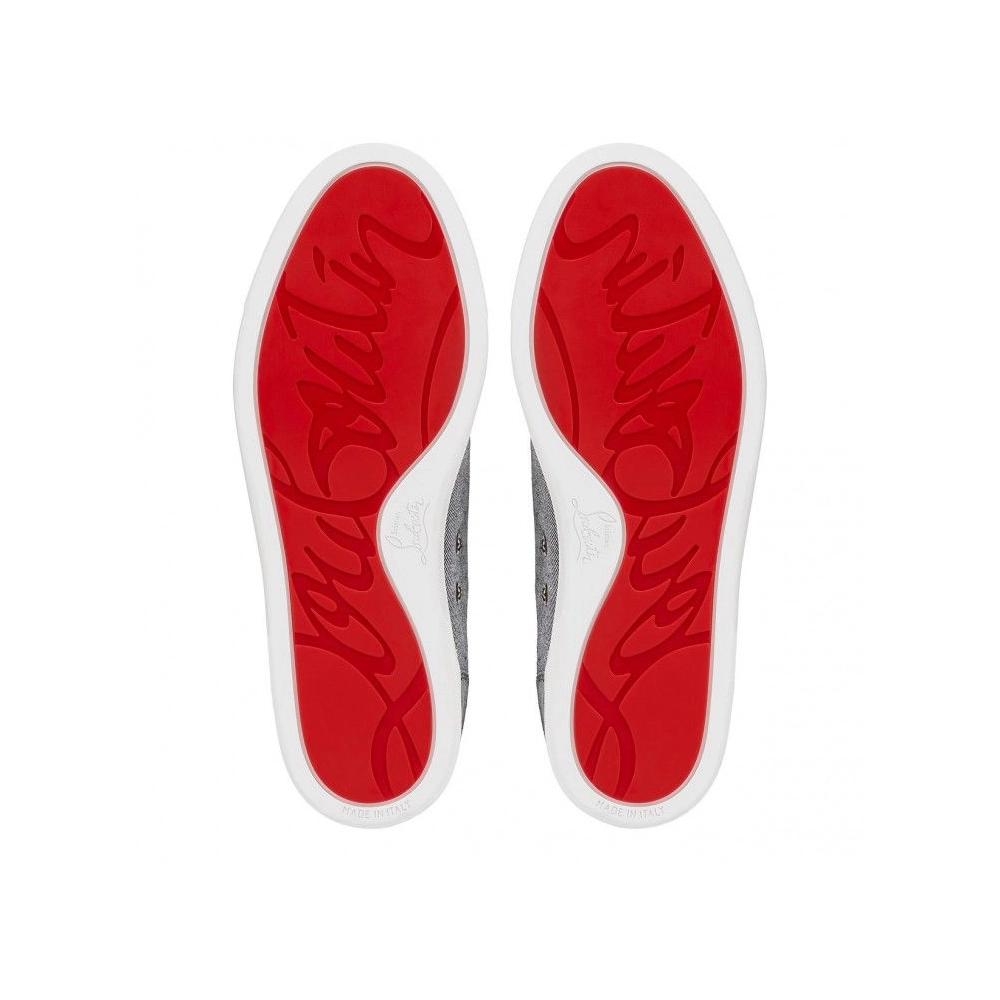 Replica Christian Louboutin F.A.V Fique A Vontade Slip-On Sneakers Country Linen Smoky, Replica CL Shoes