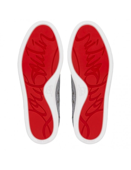 Replica Christian Louboutin F.A.V Fique A Vontade Slip-On Sneakers Country Linen Smoky, Replica CL Shoes