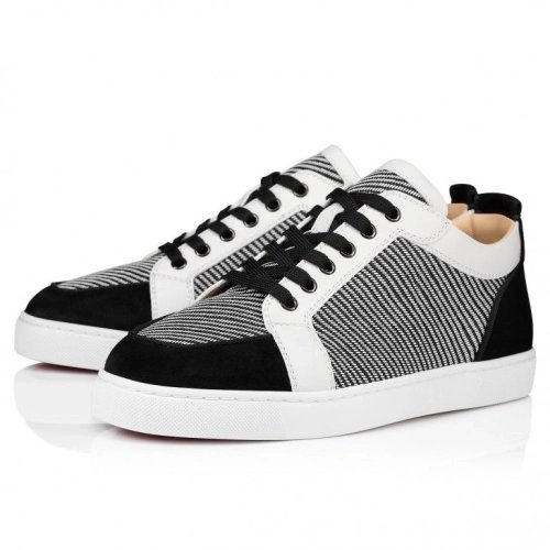 Cheap Christian Louboutin Rantulow Sneakers Veau Velours And Straw Rabane Black on Sale, Discount CL Shoes Outlet Store