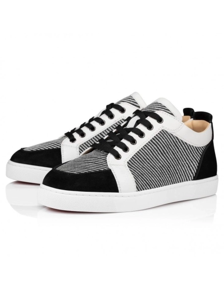 Cheap Christian Louboutin Rantulow Sneakers Veau Velours And Straw Rabane Black on Sale, Discount CL Shoes Outlet Store