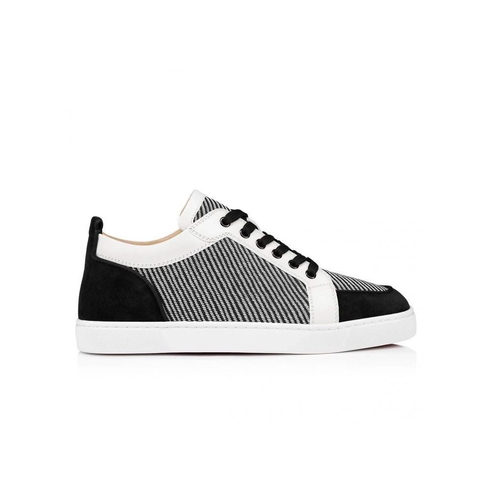 Cheap Christian Louboutin Rantulow Sneakers Veau Velours And Straw Rabane Black on Sale, Discount CL Shoes Outlet Store