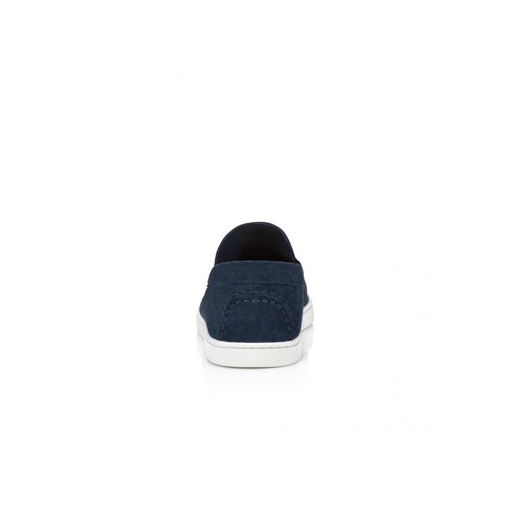 Fake Christian Louboutin Varsiboat Boat Shoes Calf Leather Marine, Knockoff Christian Louboutin Shoes