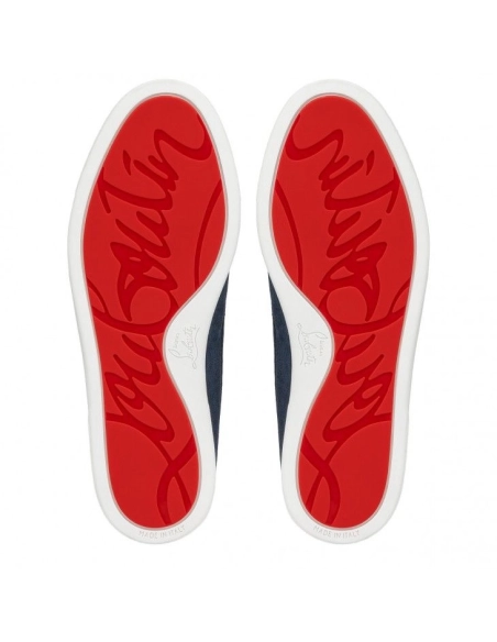 Fake Christian Louboutin Varsiboat Boat Shoes Calf Leather Marine, Knockoff Christian Louboutin Shoes