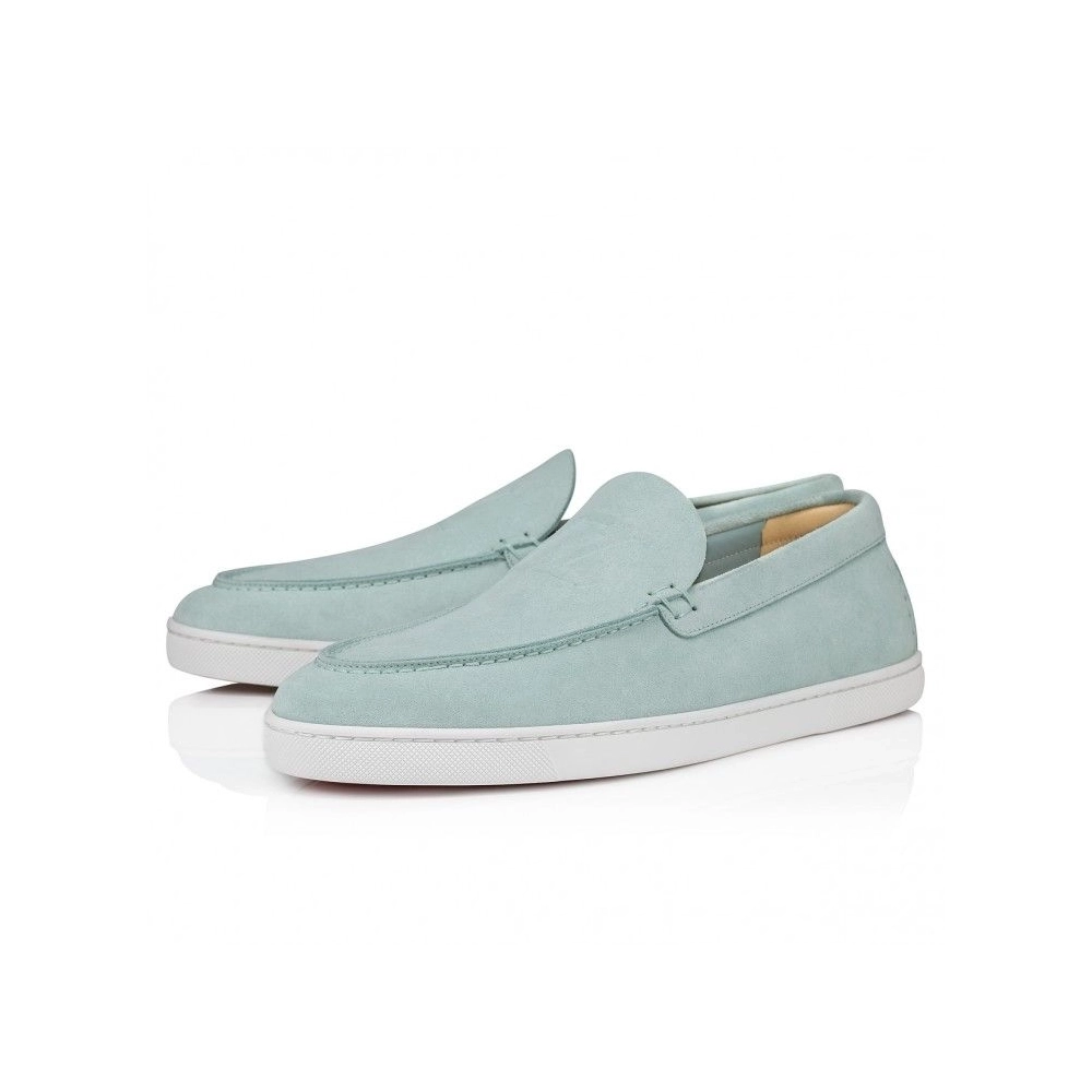 Knockoff Christian Louboutin Varsiboat Boat Shoes Calf Leather Iceberg, Replica Christian Louboutin Shoes