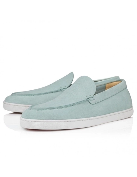 Knockoff Christian Louboutin Varsiboat Boat Shoes Calf Leather Iceberg, Replica Christian Louboutin Shoes