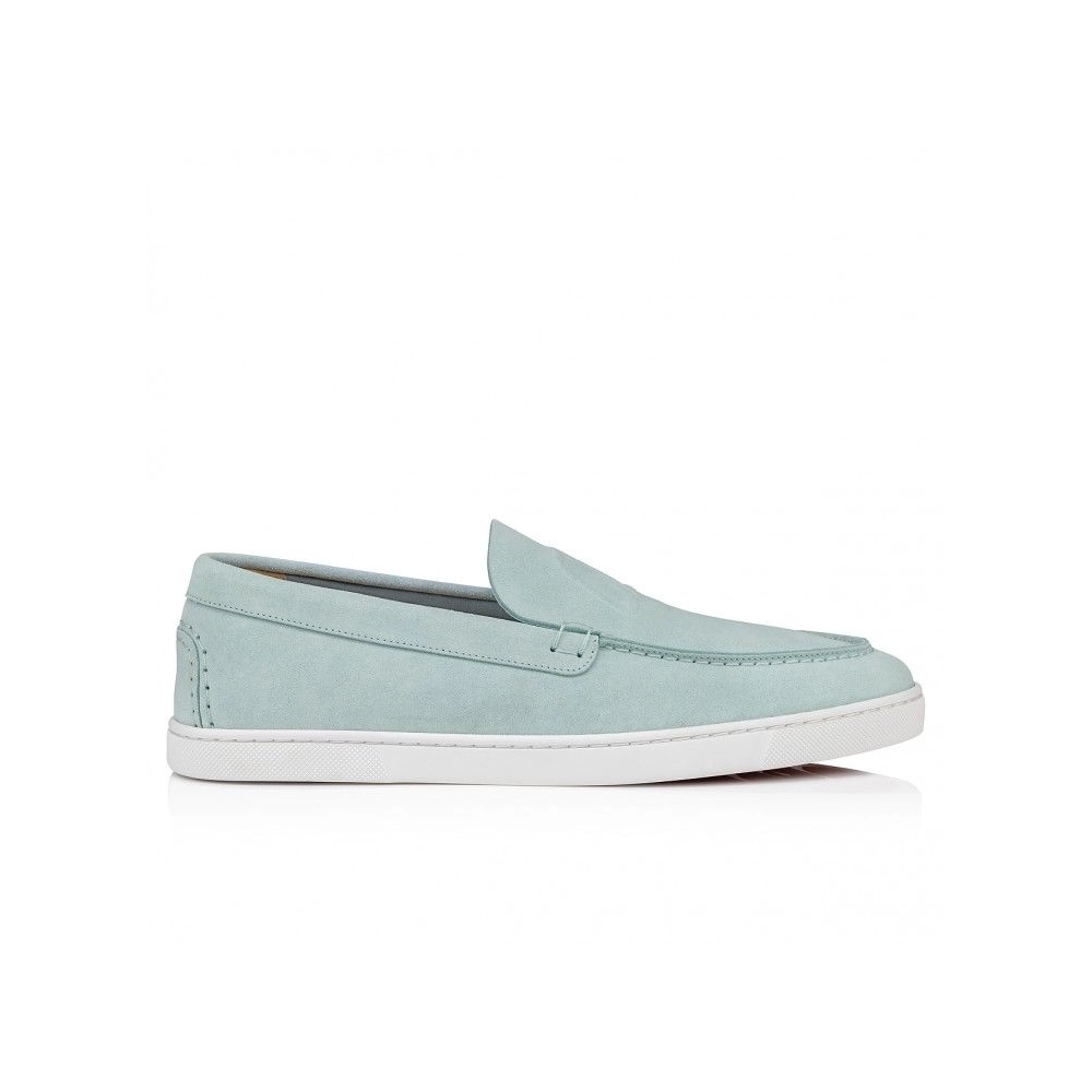 Knockoff Christian Louboutin Varsiboat Boat Shoes Calf Leather Iceberg, Replica Christian Louboutin Shoes