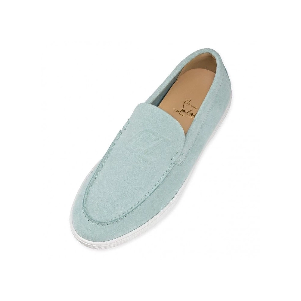 Knockoff Christian Louboutin Varsiboat Boat Shoes Calf Leather Iceberg, Replica Christian Louboutin Shoes