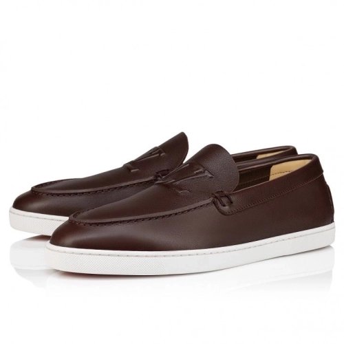 Discount Christian Louboutin Varsiboat Boat Shoes Calf Leather Black Outlet, Cheap CL Shoes Store