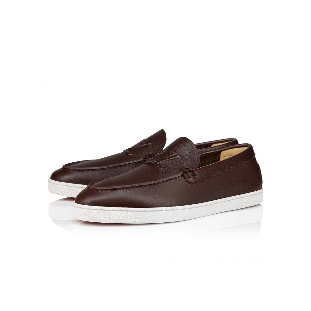 Discount Christian Louboutin Varsiboat Boat Shoes Calf Leather Black Outlet, Cheap CL Shoes Store
