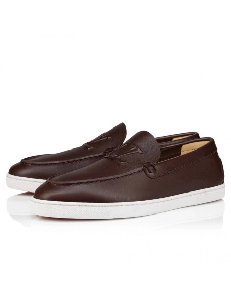 Discount Christian Louboutin Varsiboat Boat Shoes Calf Leather Black Outlet, Cheap CL Shoes Store