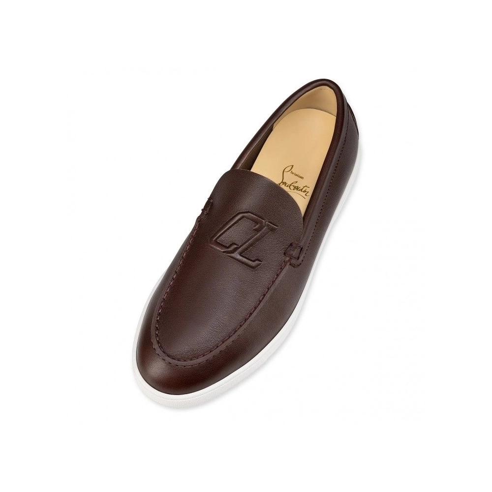 Discount Christian Louboutin Varsiboat Boat Shoes Calf Leather Black Outlet, Cheap CL Shoes Store