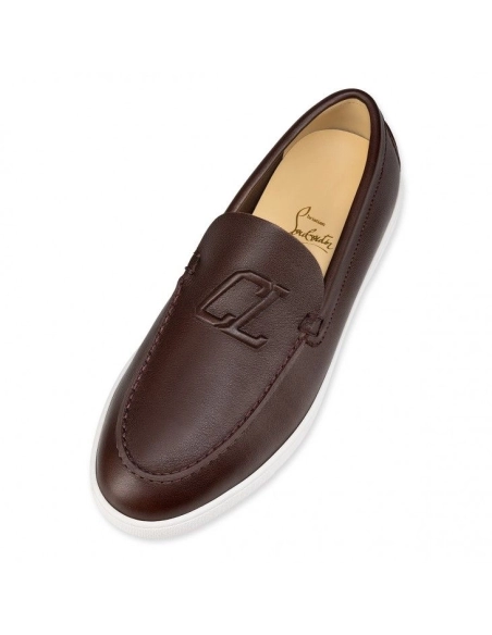 Discount Christian Louboutin Varsiboat Boat Shoes Calf Leather Black Outlet, Cheap CL Shoes Store